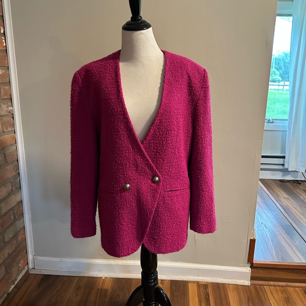 Vintage TanJay Fuchsia Double-Breasted Blazer